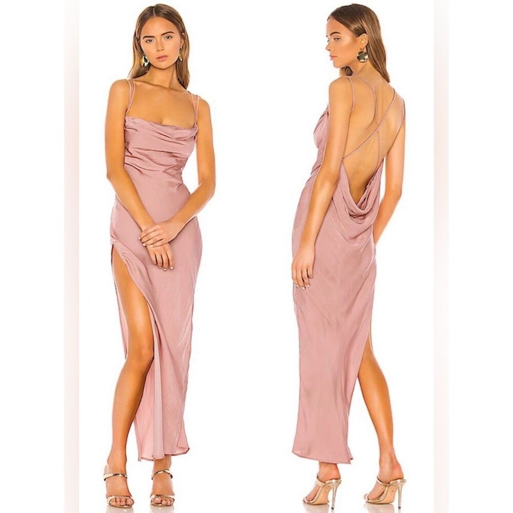 Michael Costello x REVOLVE Braxton Dress in Rose M Spaghetti Strap Sexy Low Back